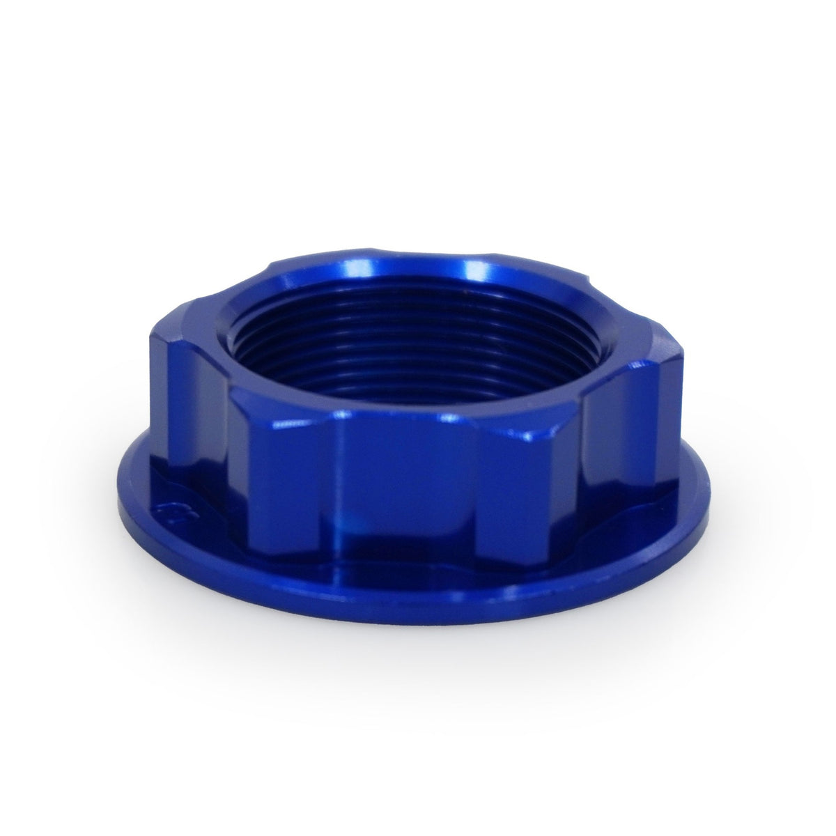 STEERING STEM NUT BLUE HON/YAM/SUZ - 739-1106