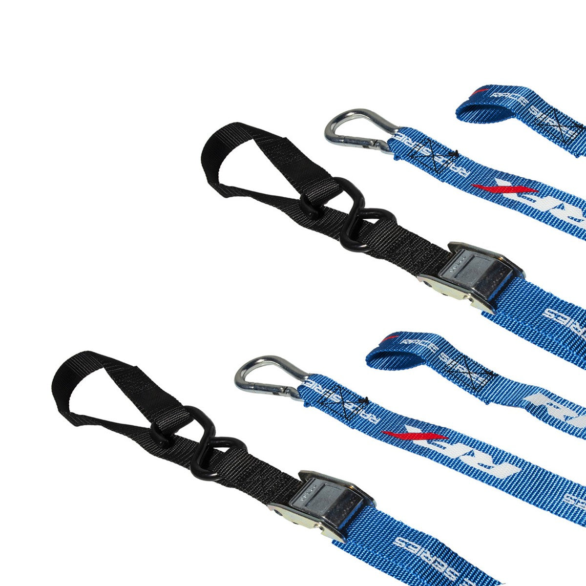 1.0 TIE DOWNS SOFT LOOP & CARABINER LIGHT BLUE/BLACK - 739-1147