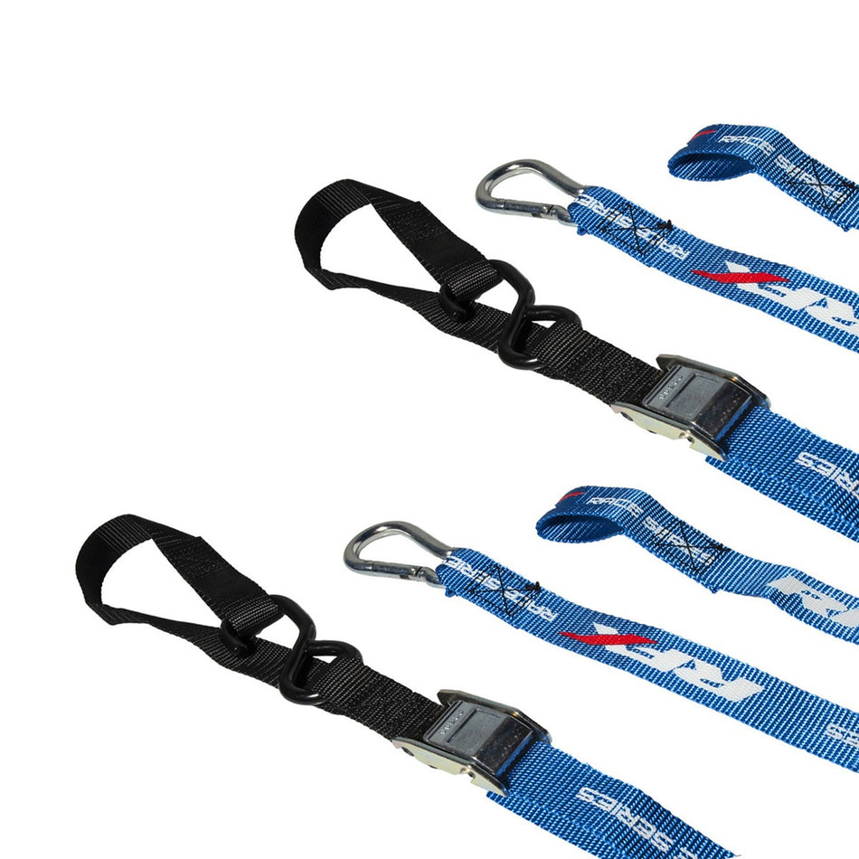 1.0 TIE DOWNS SOFT LOOP & CARABINER LIGHT BLUE/BLACK - 739-1147