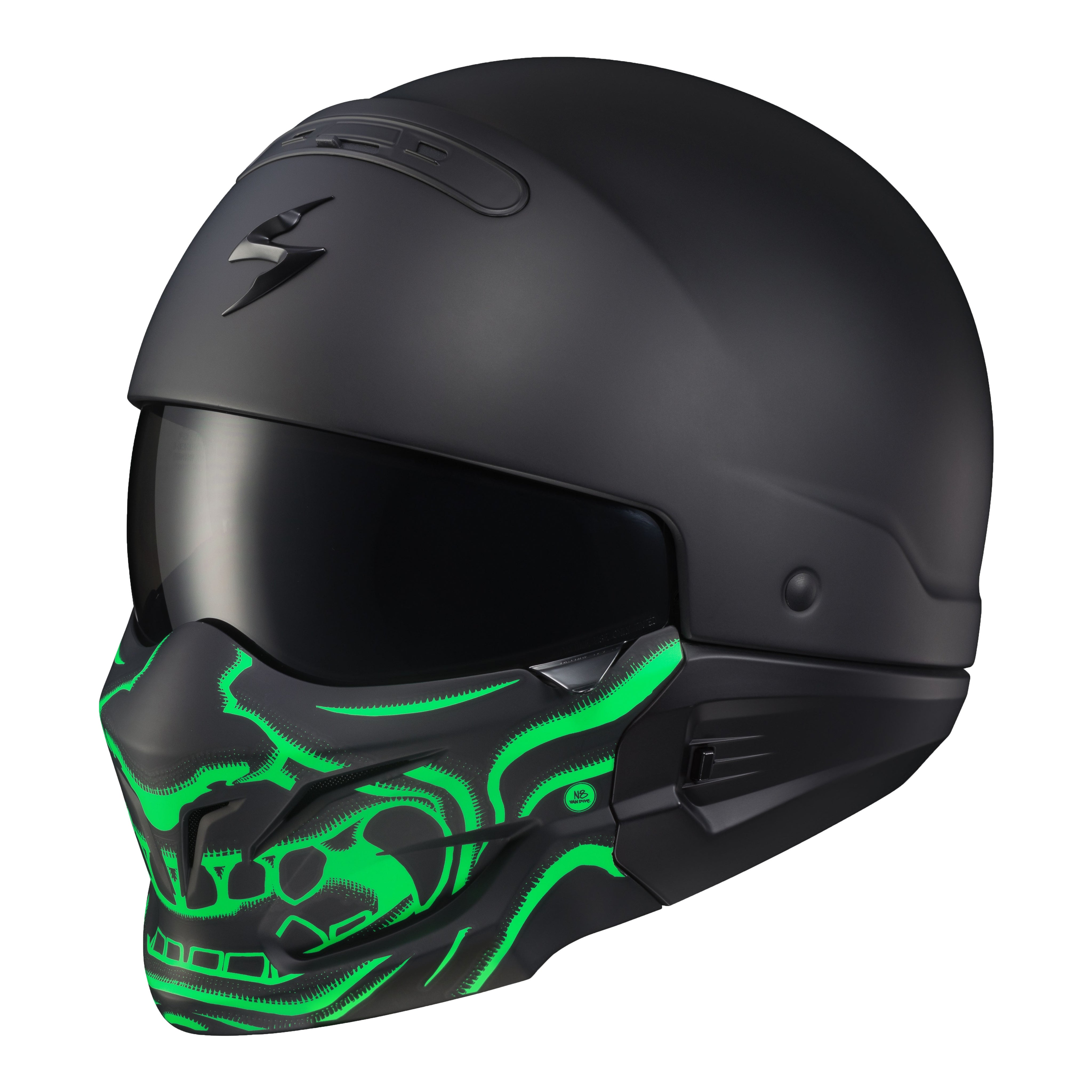 COVERT FACE MASK SAMURAI GLOW IN THE DARK GREEN - 75-01096-1