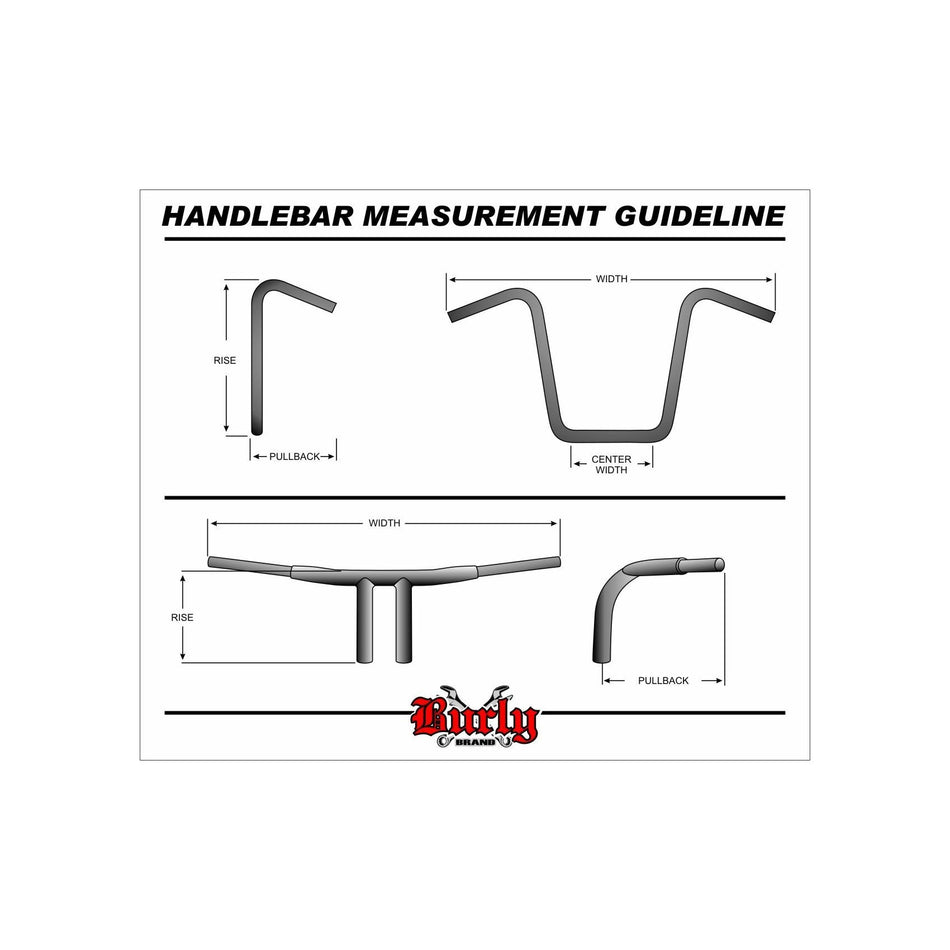 NARROW 12" APEHANGERS 1" BLACK - 750-05417-1