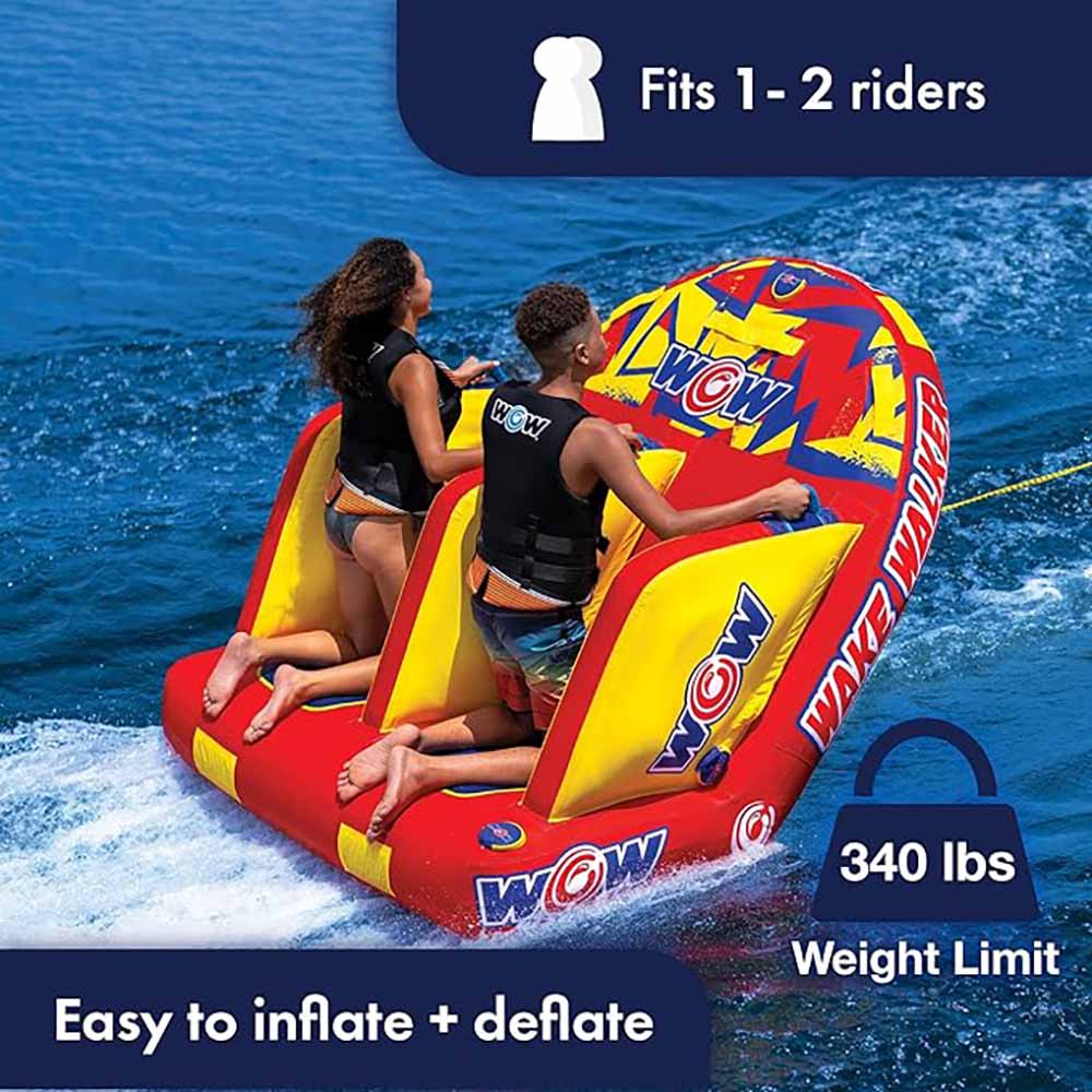 WOW Sports Wake Walker Towable Tube for Boating- 2 Person