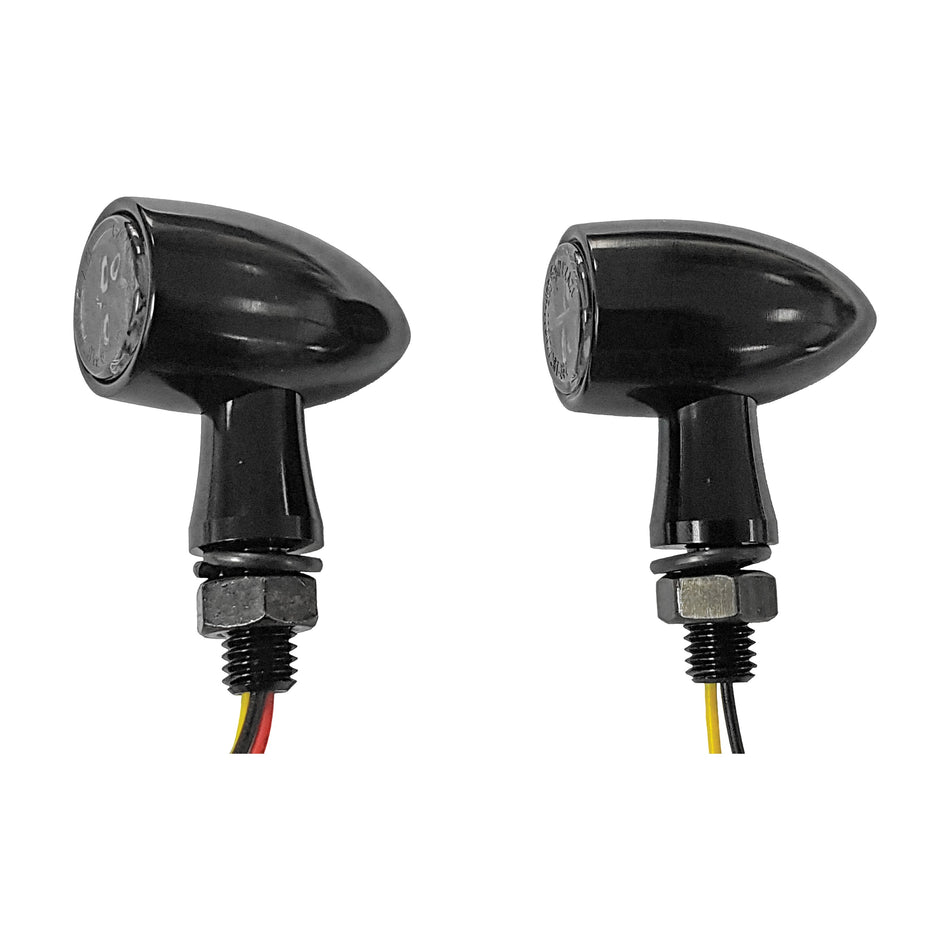 LED TURN SIGNAL BLACK AMBER W/CLEAR LENS - 820-55555