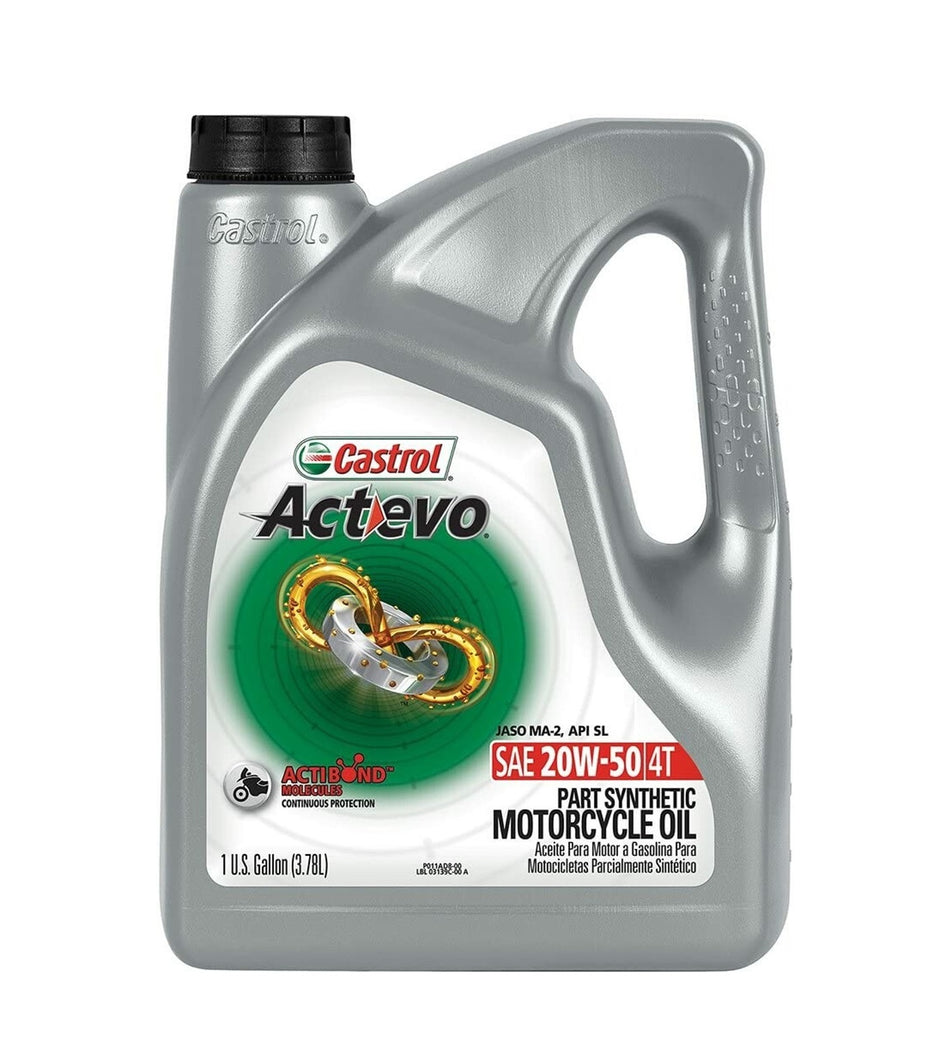 CASTROL ACT EVO 4T SYNTHETIC BLEND 20W-50 OIL 1 GALLON - 83-1465