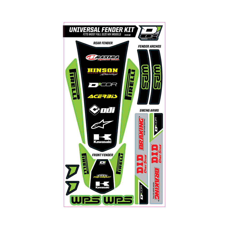 TRIM KIT GREEN WPS UNIVERSAL FOR FULL SIZE MOTORCYCLES - 862-52102
