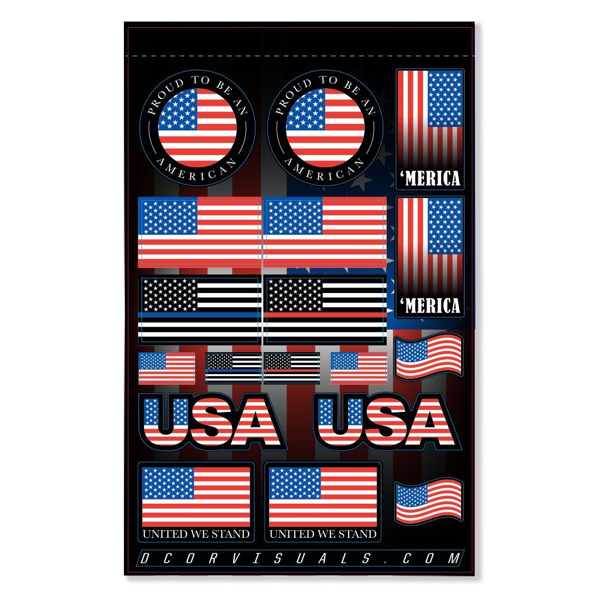 USA STICKER SHEET - 862-90120-1