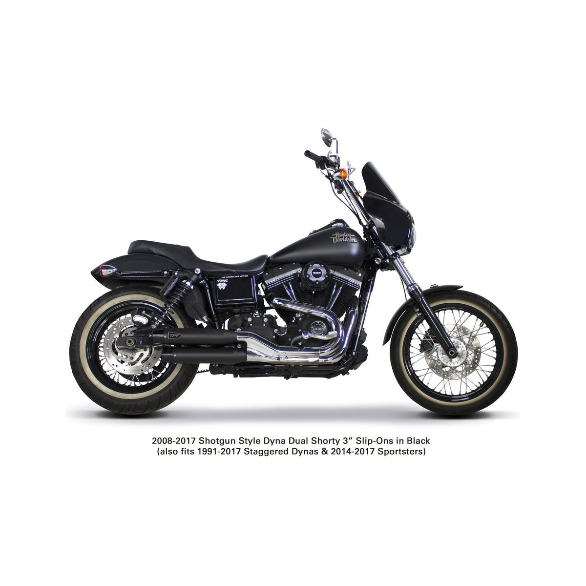 COMP S SLIP-ON DYNA/SPORTSTER BLACK W/CF END CAP - 930-02231-1