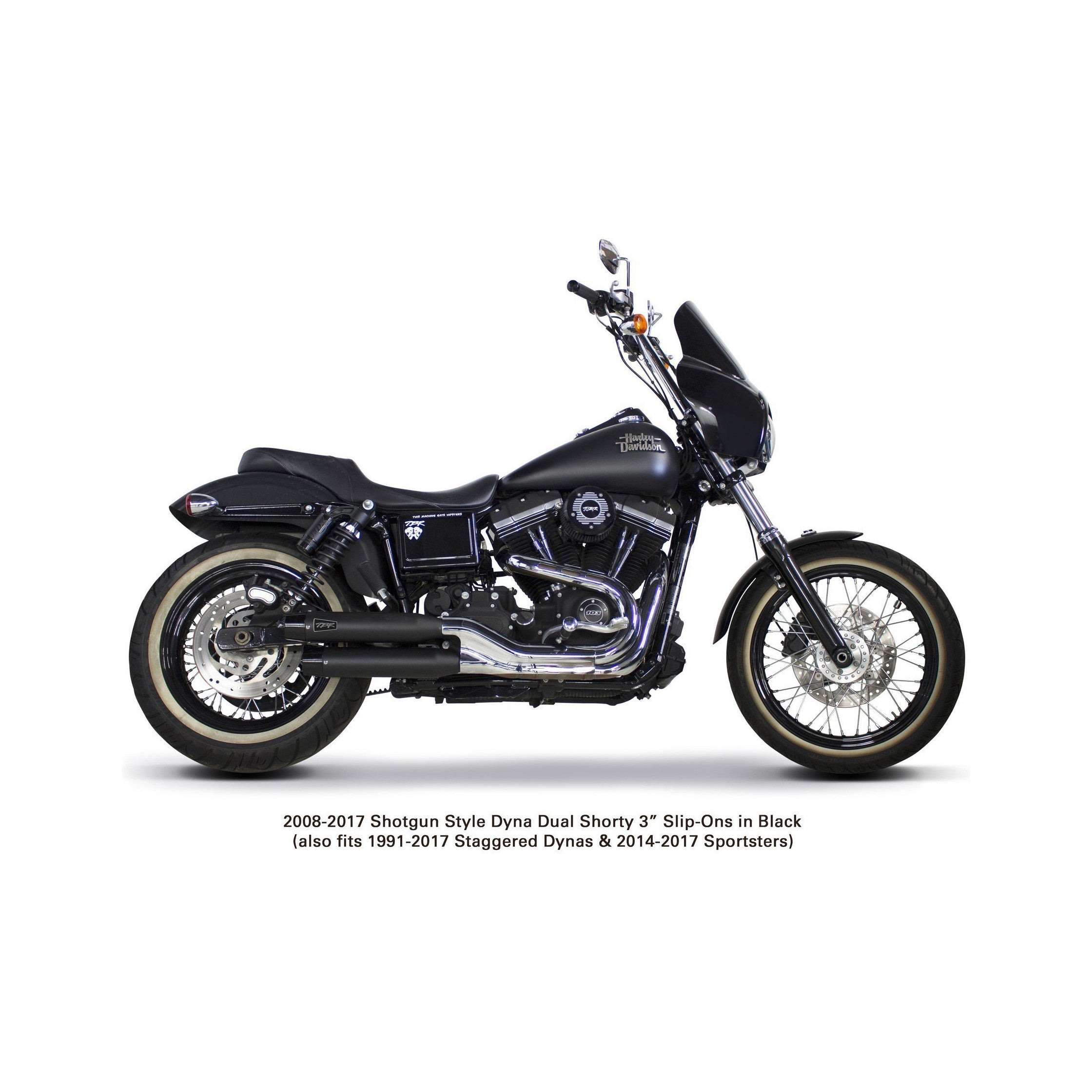 COMP S SLIP-ON DYNA/SPORTSTER BLACK W/CF END CAP - 930-02231-1