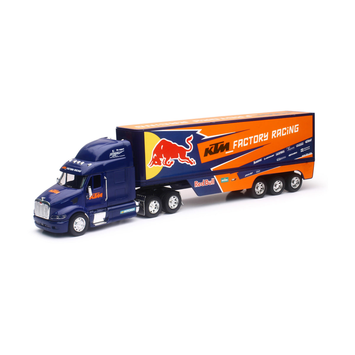 REPLICA 1:32 SEMI TRUCK 17 RED BULL KTM RACE TRUCK - 959-0104