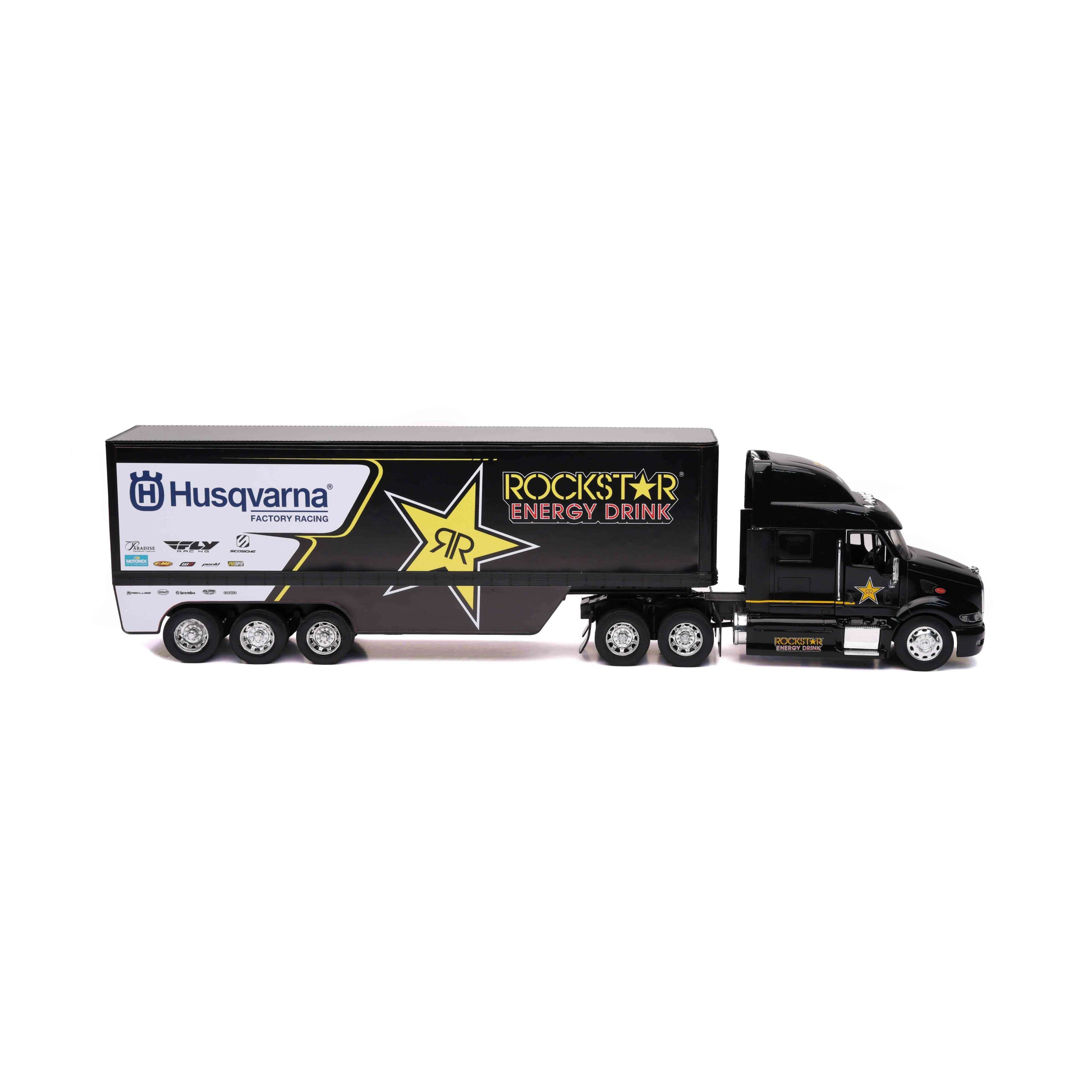 1:32 SCALE ROCKSTAR HUSQVARNA RACING TRANSPORTER RIG - 959-0158