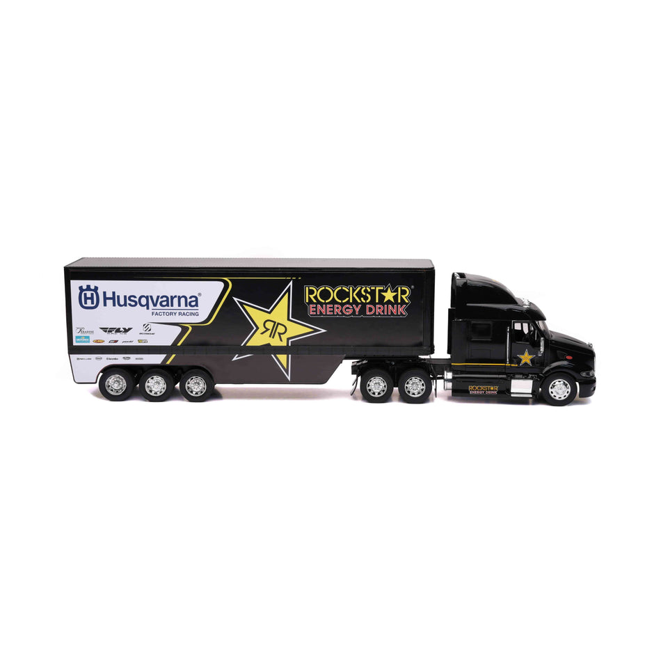 1:32 SCALE ROCKSTAR HUSQVARNA RACING TRANSPORTER RIG - 959-0158