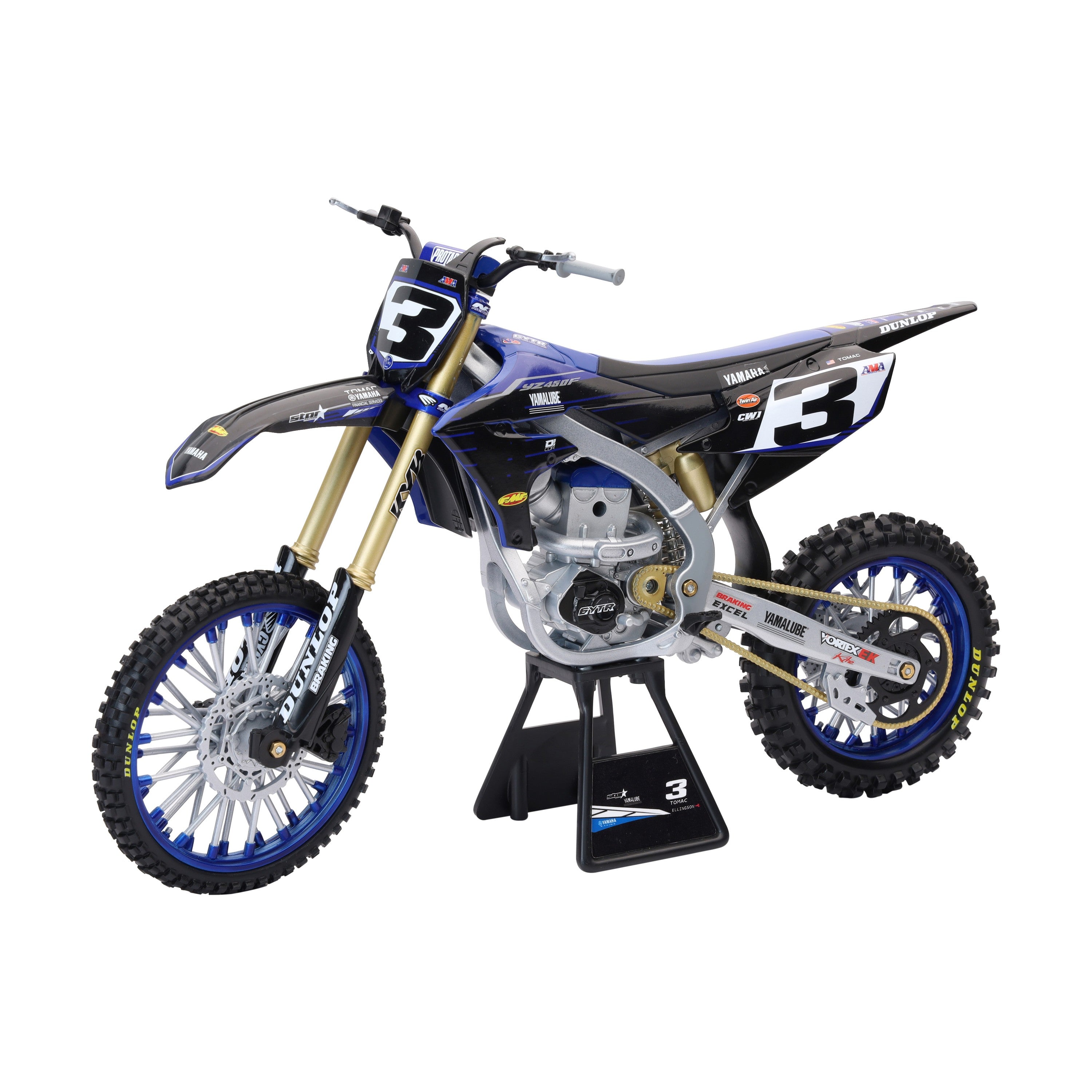 1:6 YAMAHA FACTORY TEAM YZ450F ELI TOMAC #3 W/#1 SX/MX - 959-0176