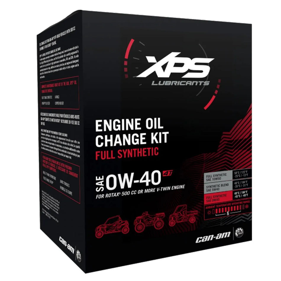 4T 0W-40 Synthetic Oil Change Kit for Rotax 500 cc or more V-Twin engine - 9779259