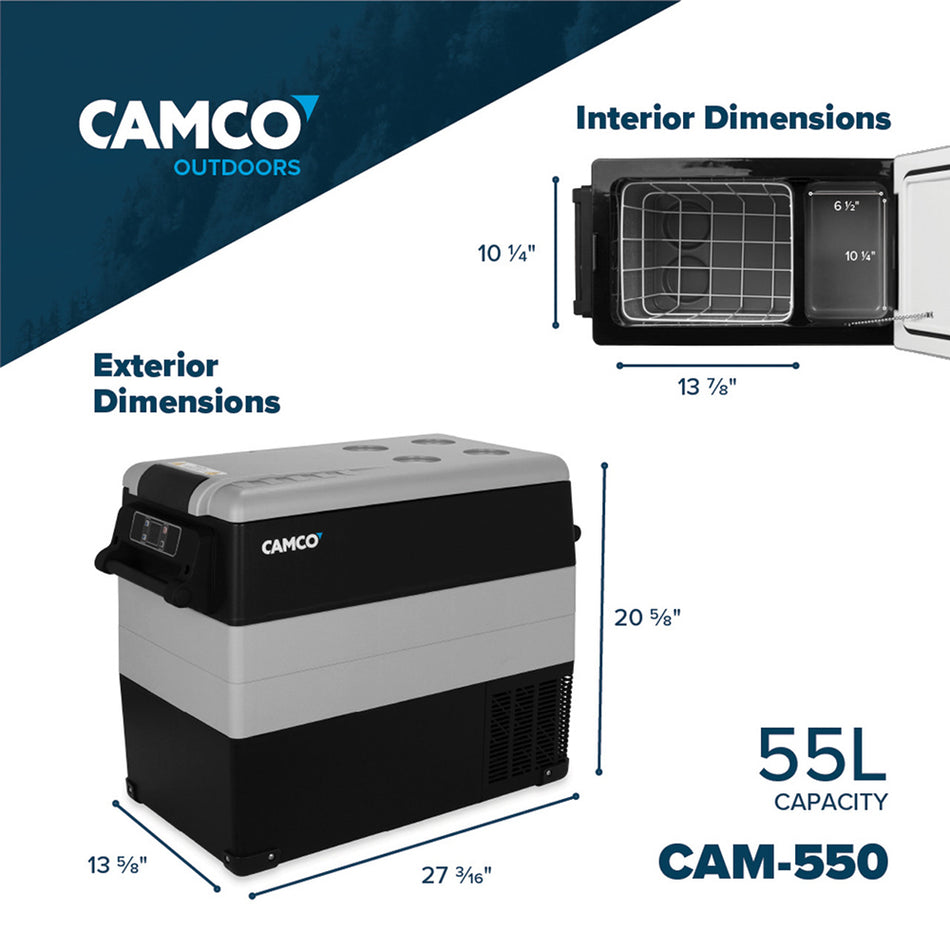 Camco Portable Refrigerator - CAM-550, 55 liter, 12V/110V - 51518