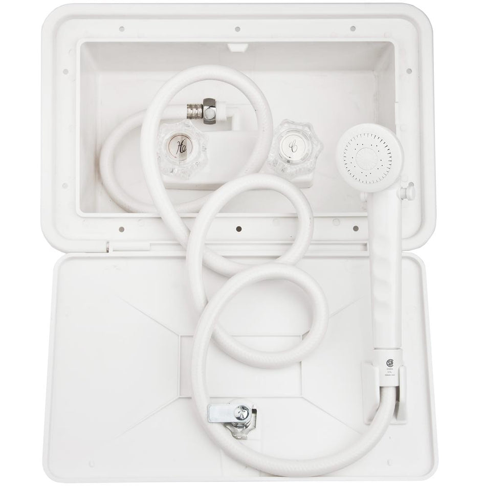 Dura Faucet White Exterior Shower