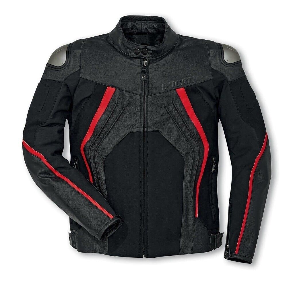 NEW DUCATI MEN'S FIGHTER C1 LEATHER-FABRIC JACKET SIZE 54 - 981070754