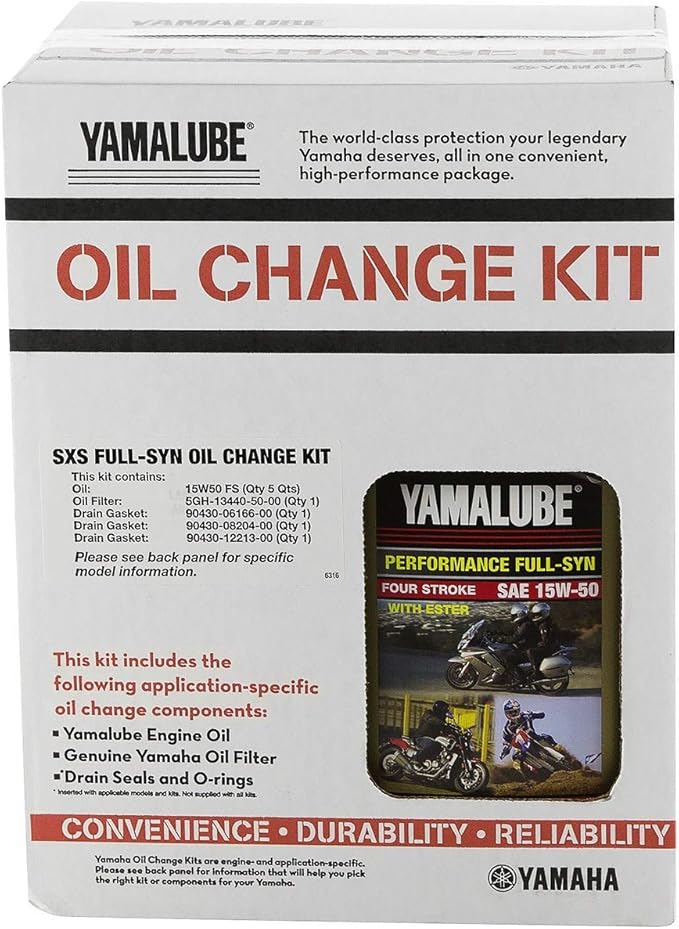 Yamaha 2016-2023 YXZ1000R (All Models) Yamalube Full Synthetic 15W-50 Oil Change Kit - LUB-SXSCG-KT-15