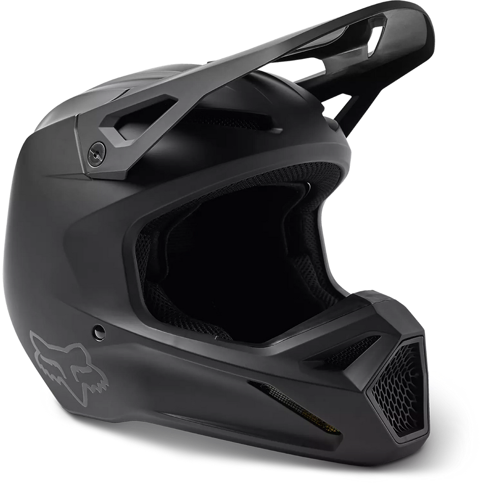 Fox Racing Youth V1 Matte Black Helmet (2024)