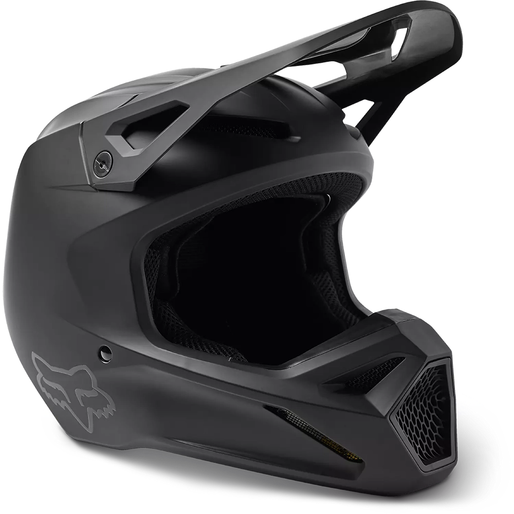 Fox Racing Youth V1 Matte Black Helmet (2024)
