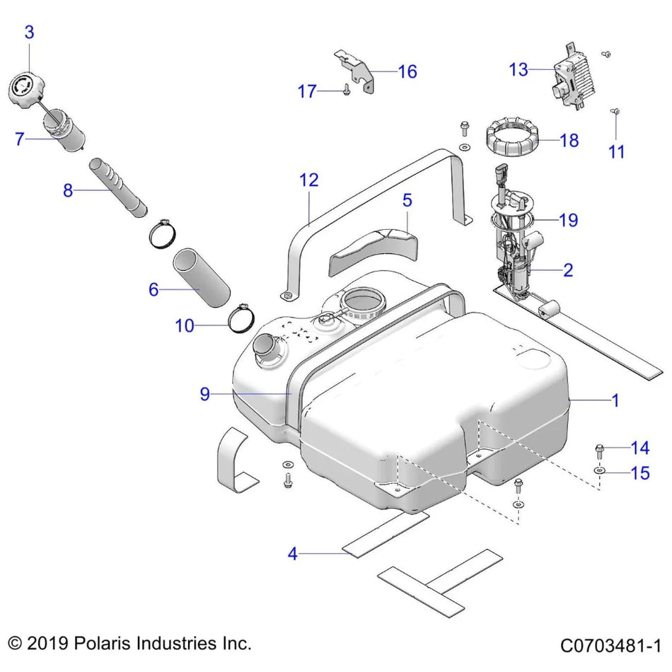 Polaris ASM-FUEL TANK,RZR,T,MP,RV [INCL. 2], Part 2638045