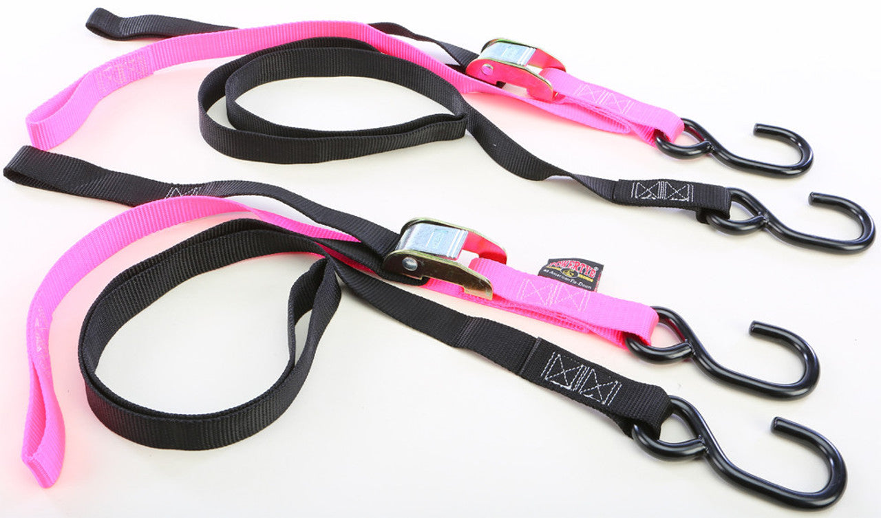 Powertye 1"x 6' S-Hook Tie-Down Pink/Black
