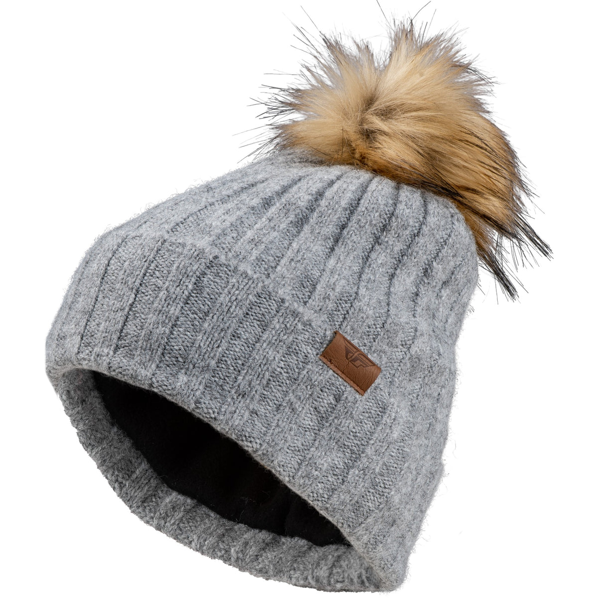 fly-racing-fly-women-s-snow-pom-beanie-heather-grey-351-0994-15019f01b3