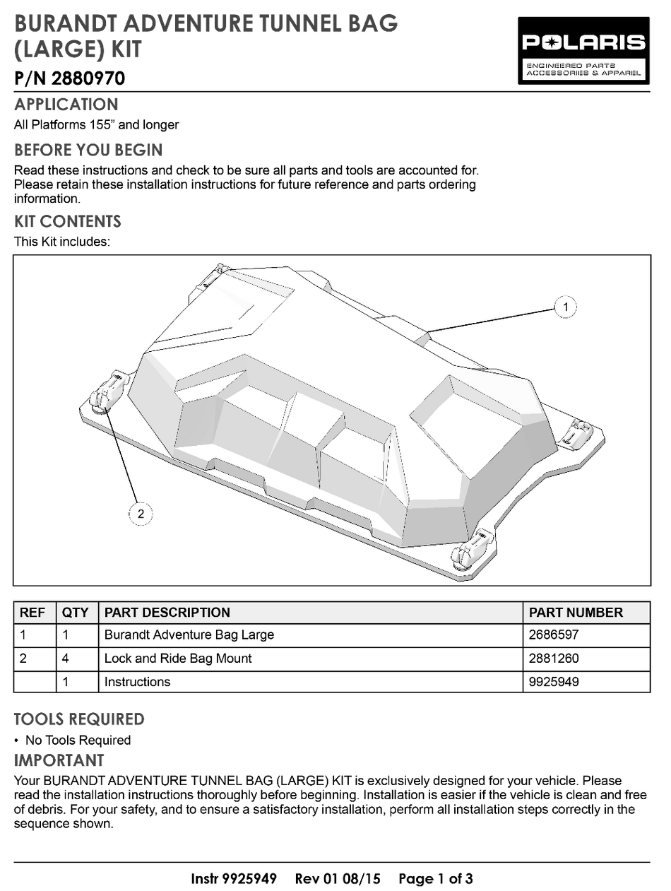 Burandt Adventure Tunnel Bag (Large) Kit - 2880970