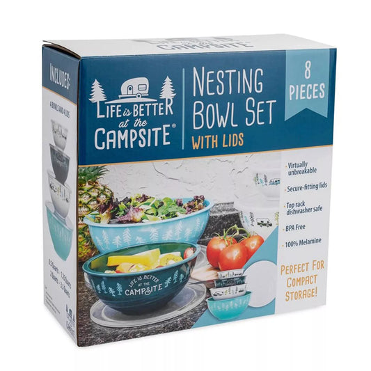 Camco Nesting Bowl Set W/Lids 8 PC