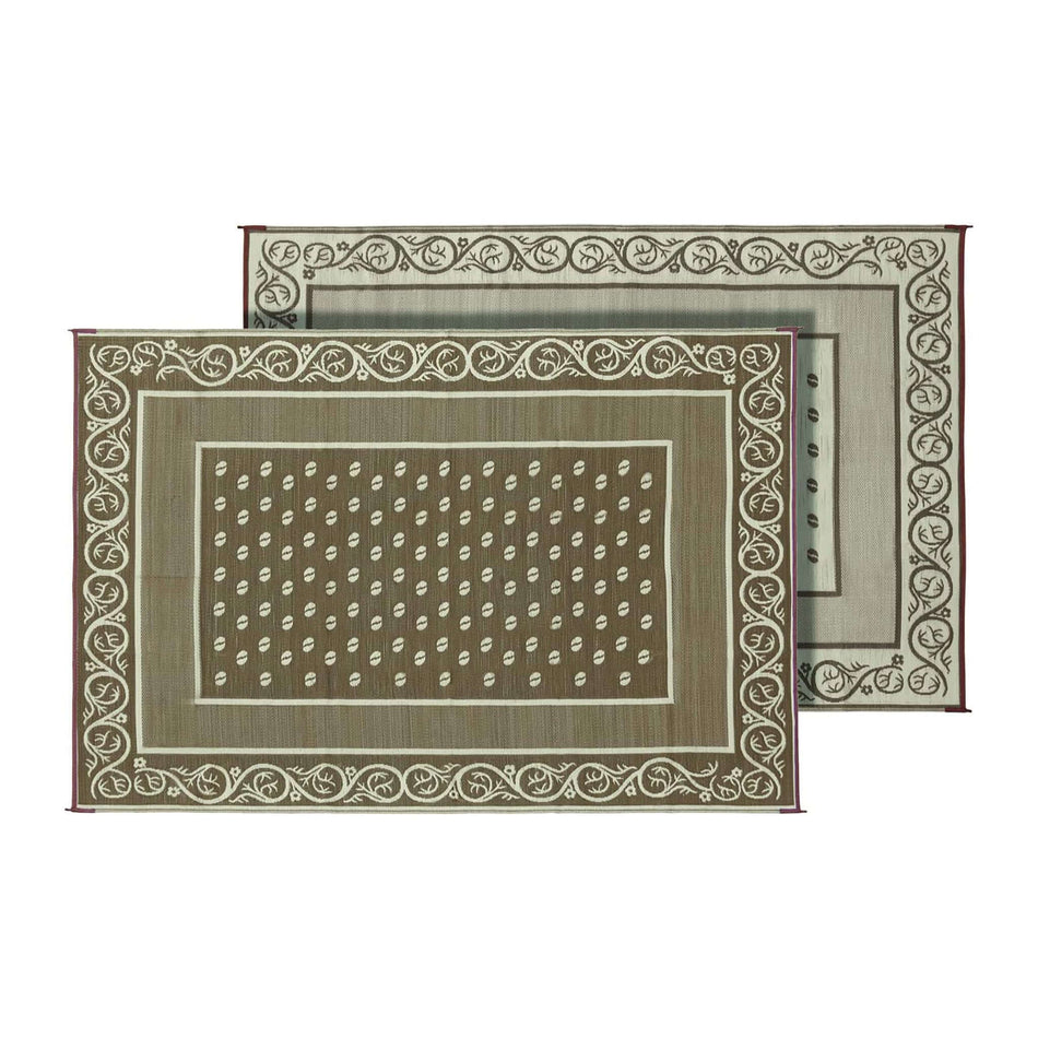 Patio Mat- Vineyard Design- 9x6'- Beige