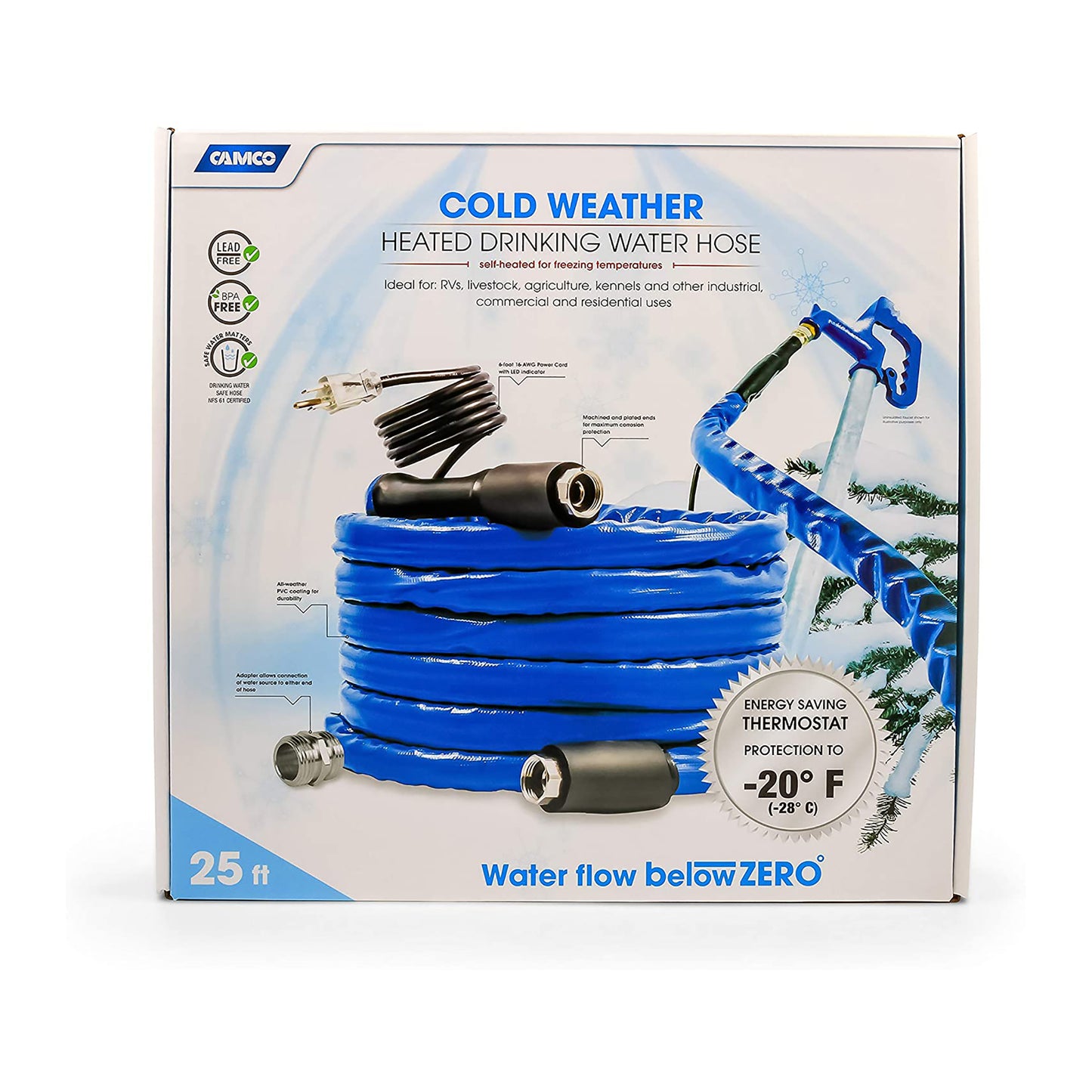 Heated Drinking Water Hose -20 25' - 5 / 8"