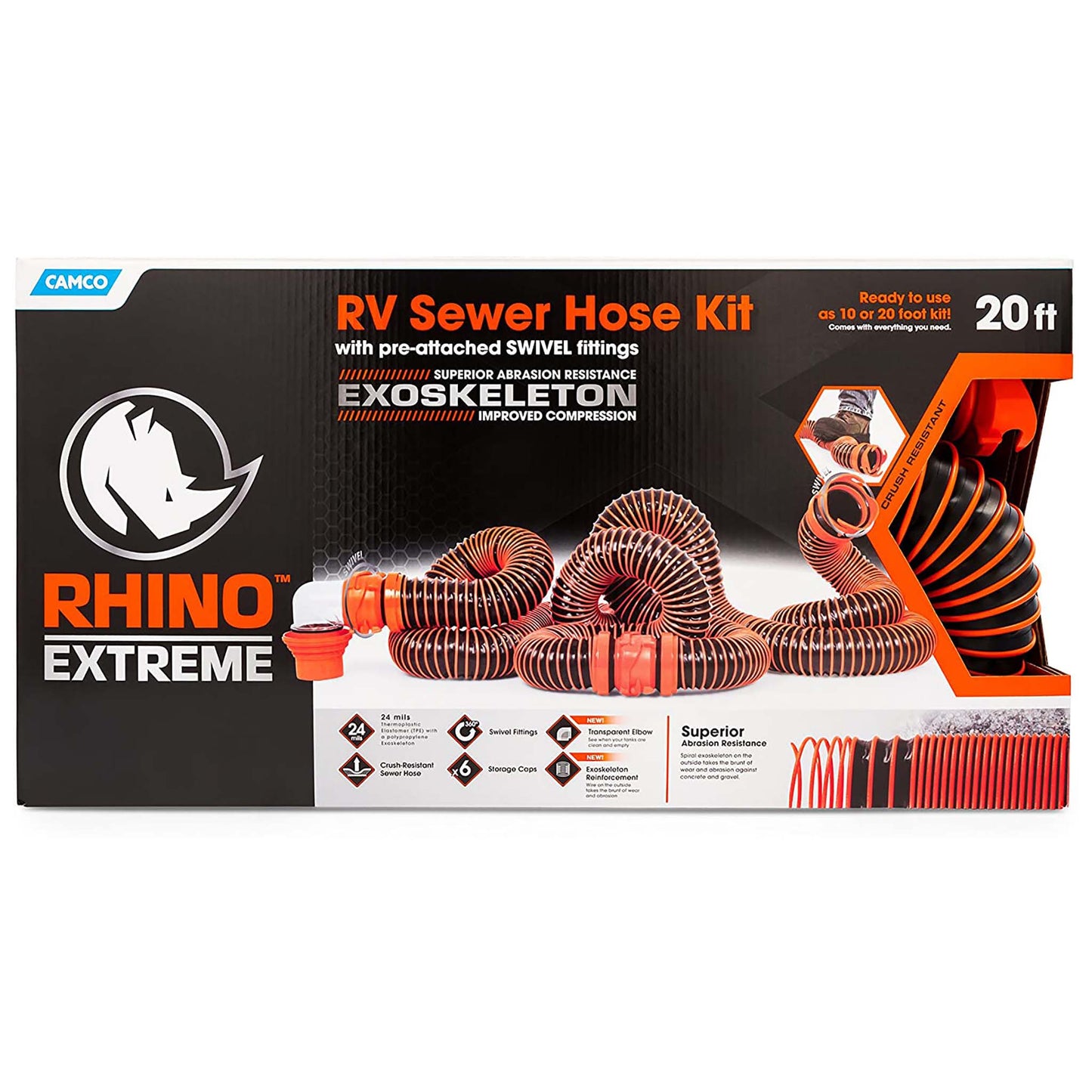 RhinoEXTREME Sewer Hose Kit - 20 ft