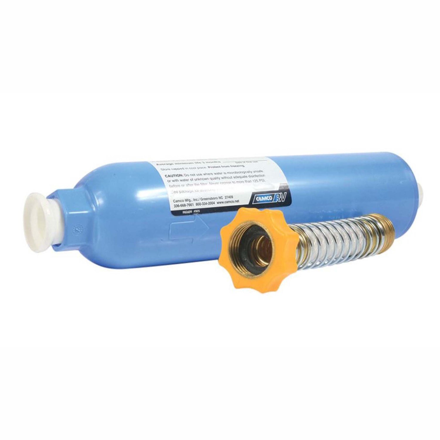 RV/Marine Water Filter (KDF) - w / Flexible Hose Protector, LLC