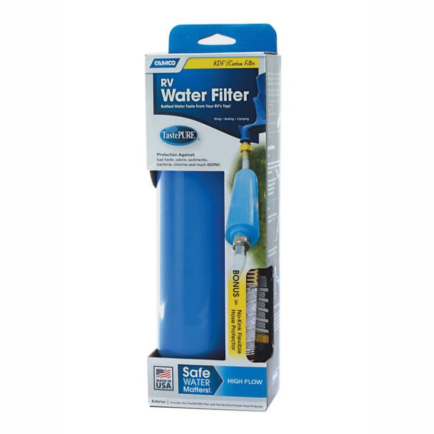 TastePURE Water Filter (KDF) - w / Flexible Hose Protector, LLC