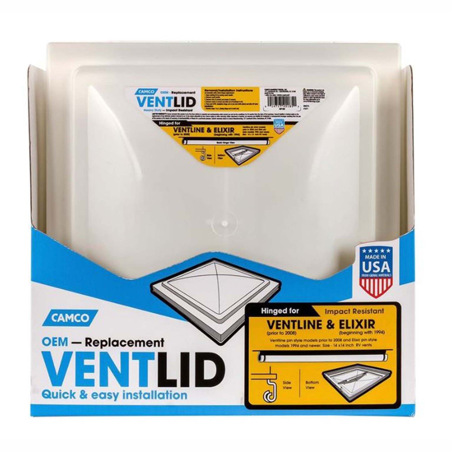 Vent Lid Ventline pre '08 / Elixir '94 up White PDQ