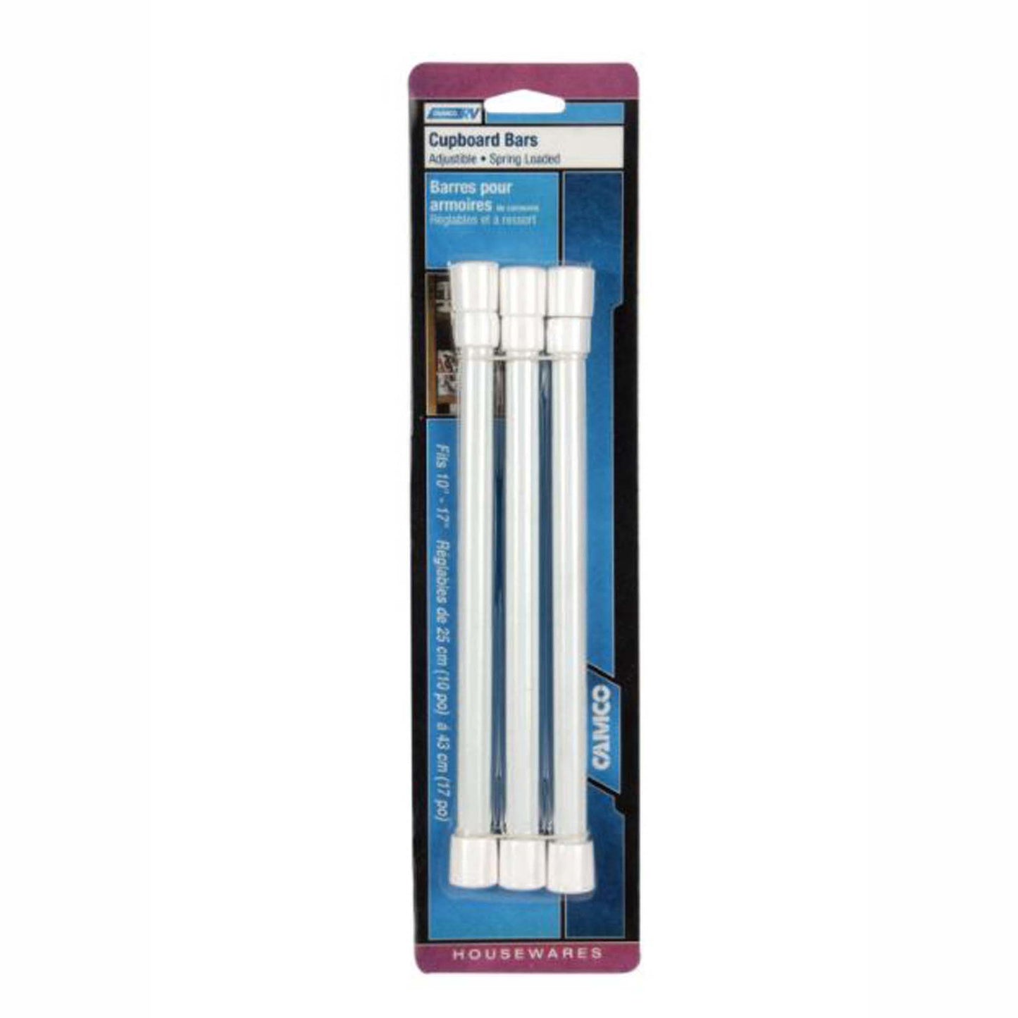 Cupboard Bar - 3Pack - 10" to 17" White