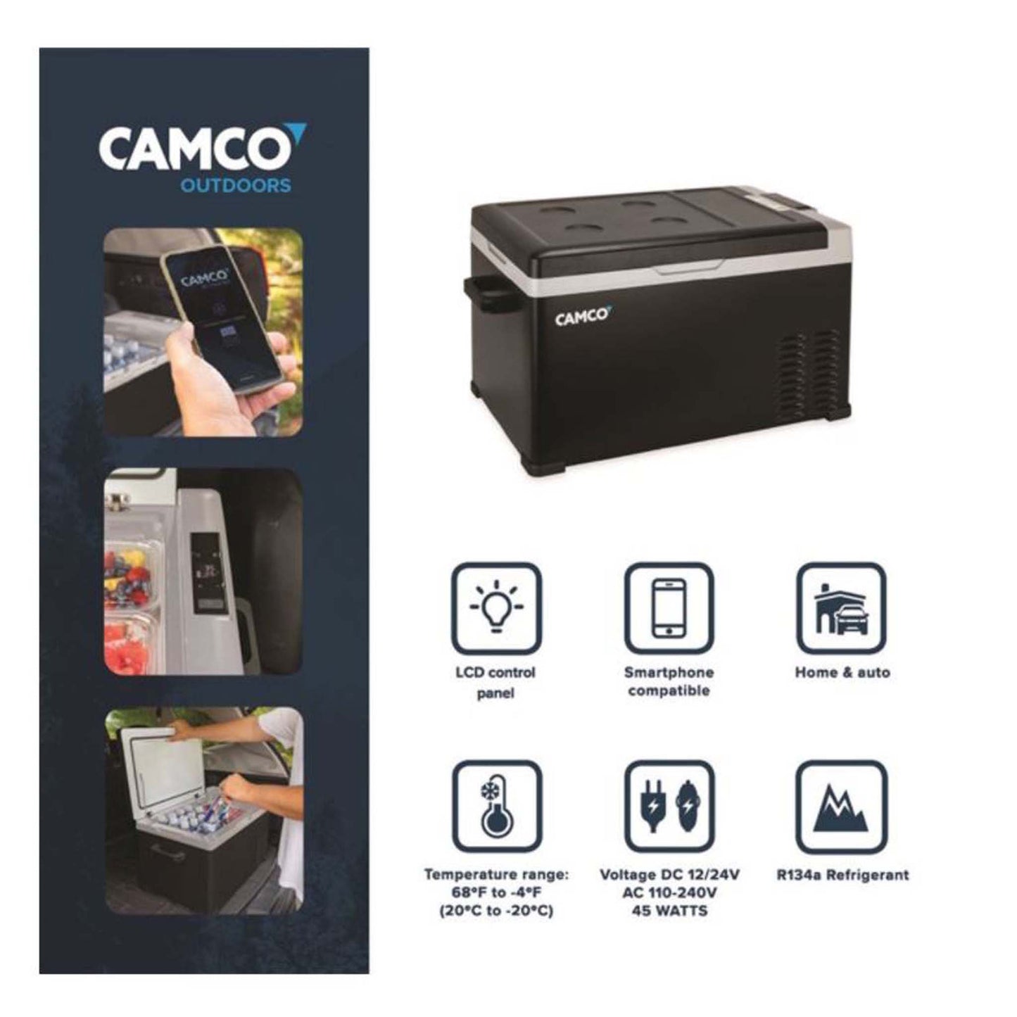 CAM-300 Portable Refrigerator, AC 110V / DC 12V Compact Fridge / Freezer, 30-Liter