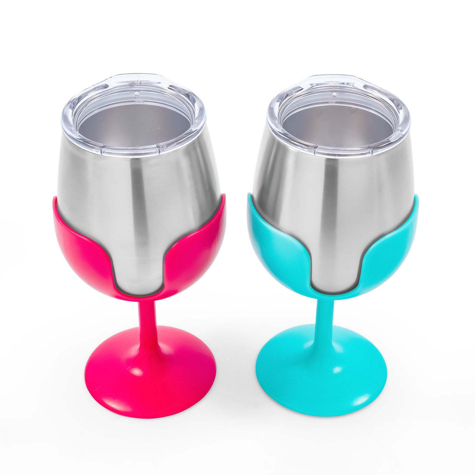 Life is Better at the Campsite Wine Tumbler Set (Blue / Pink) - 51915