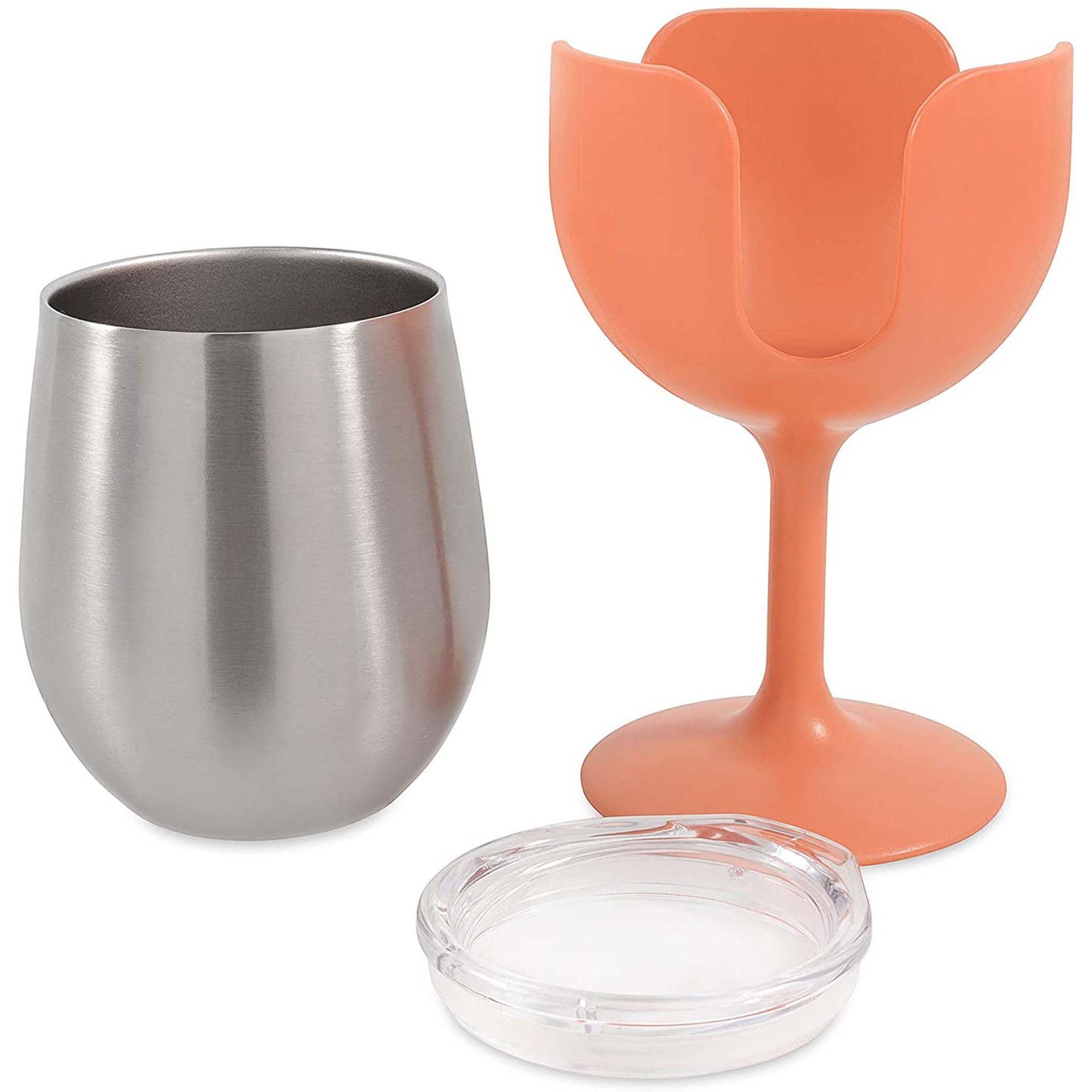 Life is Better at the Campsite Wine Tumbler Set, 8 oz., Navy and Peach