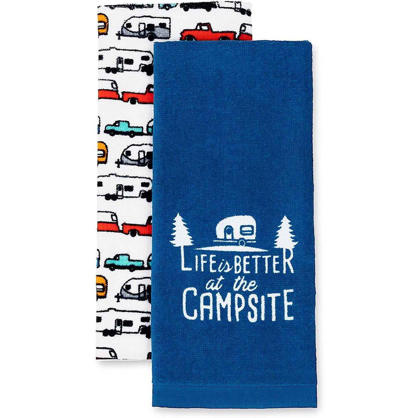Life is Better at the Campsite RV Dish Towel Set, 27-Inches x 16-1 / 2-Inches